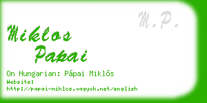 miklos papai business card