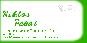 miklos papai business card